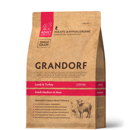 GRANDORF корм для собак средних и крупных пород Ягненок с рисом 1 кг