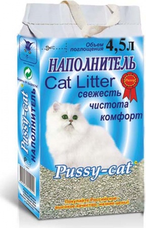 Наполнитель для кошачьего туалета Pussy-Cat "Цеолитовый", впитывающий, 4,5 л