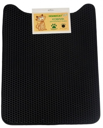 Коврик для кошачьего туалета Homecat "EVA", цвет: черный, 65x49 см