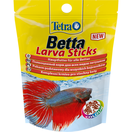 Tetra Betta LarvaSticks корм в форме мотыля для петушков и других лабиринтовых рыб 5 г