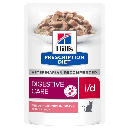 Пауч для кошек Hill's Prescription Diet i/d Digestive Care при расстройствах пищеварения, жкт, с лососем 85 г