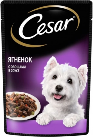 Пауч "CESAR" д/собак Ягненок с овощами в соусе 85гр.
