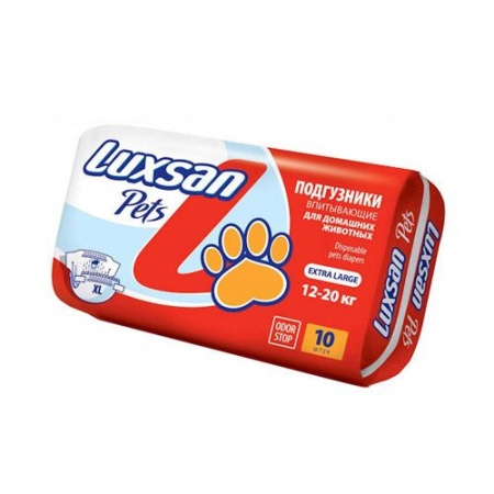Подгузники для кошек и собак LUXSAN размер XL на вес 12-20 килограмм, 1 штука