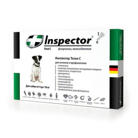 INSPECTOR  капли для собак весом 4-10 кг от наружных и внутренних паразитов