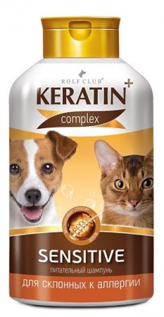 Шампунь для кошек и собак, склонных к аллергии Keratin+ Complex "Sensitive", 400 мл