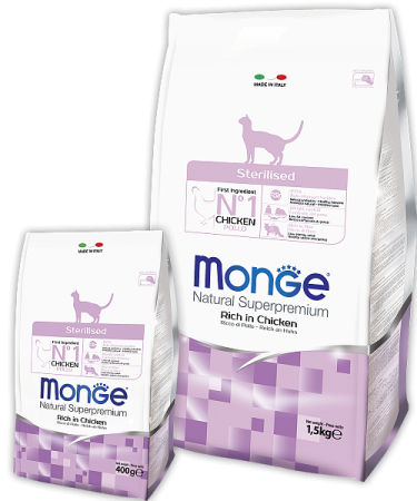 Monge Cat Sterilised корм для стерилизованных кошек 1,5кг