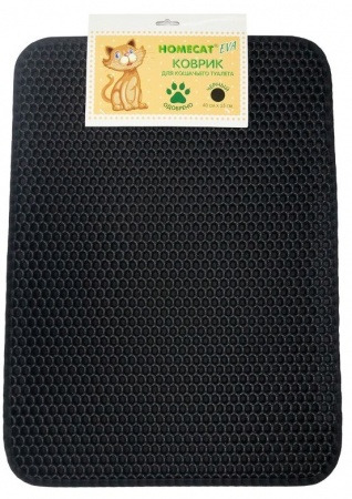 Коврик для кошачьего туалета Homecat "EVA", цвет: черный, 40x55 см