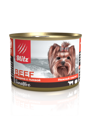  Blitz Sensitive консервы для собак мелких пород всех возрастов говядина с тыквой 200г