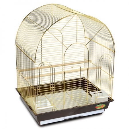 Клетка для средних птиц "Triol" с полукруглой крышей (золото), 52x41x66,5 см